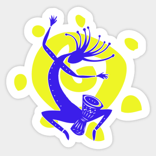 Kokopelli Sun Drummer Sticker